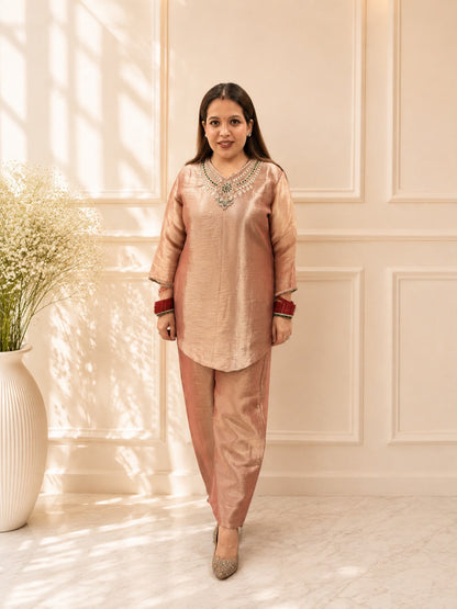 Champagne Blush Shimmer Co-Ord Set