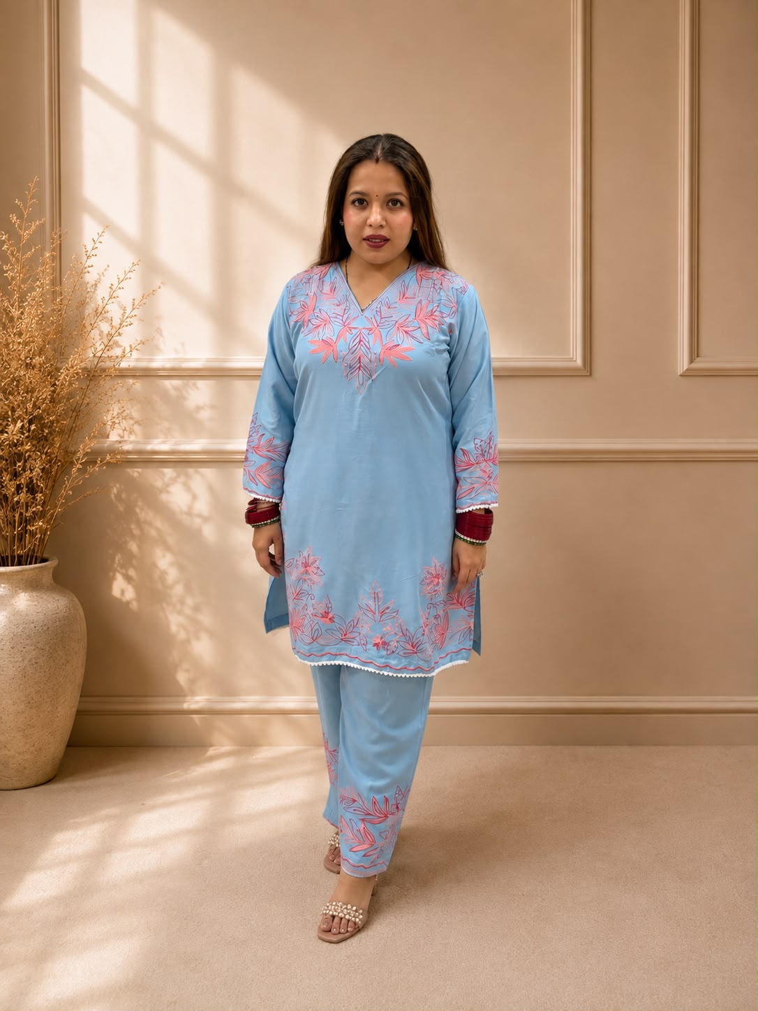 Sky Bloom Rubber Print Co-Ord Set