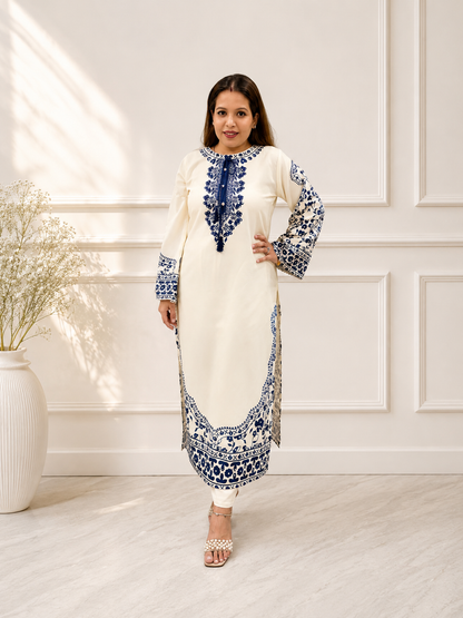 Ivory Azure Kurta Set